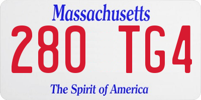 MA license plate 280TG4