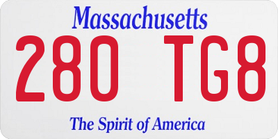 MA license plate 280TG8