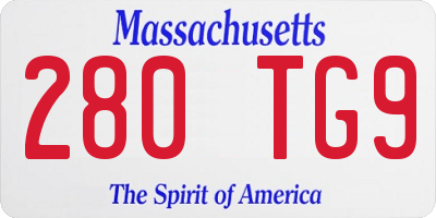MA license plate 280TG9