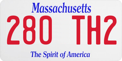 MA license plate 280TH2