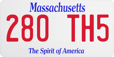 MA license plate 280TH5