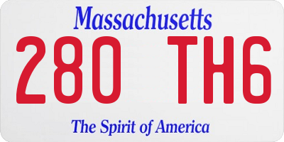 MA license plate 280TH6