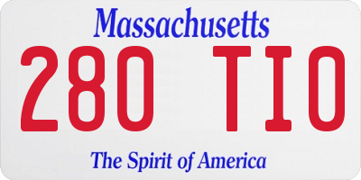 MA license plate 280TI0
