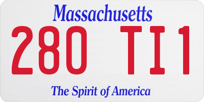 MA license plate 280TI1