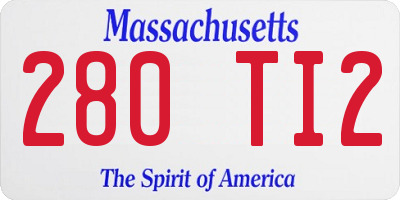 MA license plate 280TI2