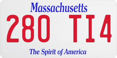 MA license plate 280TI4