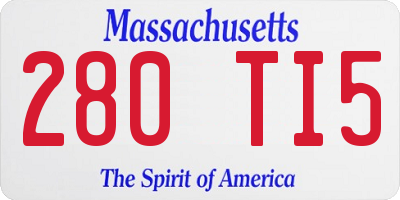 MA license plate 280TI5