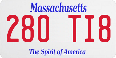 MA license plate 280TI8