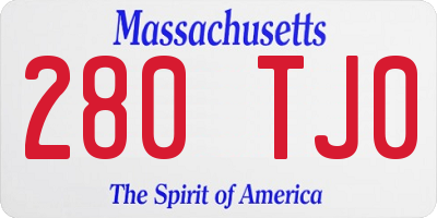 MA license plate 280TJ0