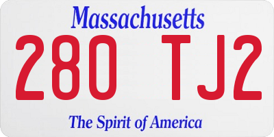 MA license plate 280TJ2