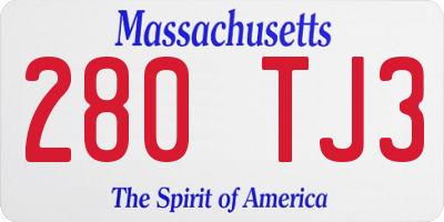 MA license plate 280TJ3