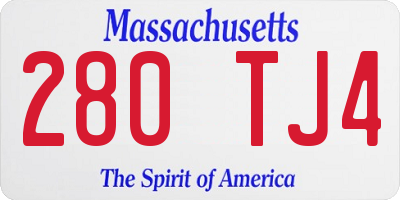 MA license plate 280TJ4