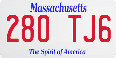 MA license plate 280TJ6