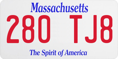 MA license plate 280TJ8