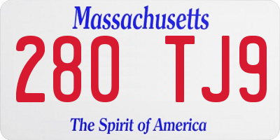 MA license plate 280TJ9