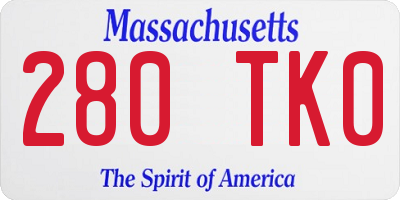 MA license plate 280TK0