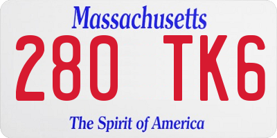 MA license plate 280TK6