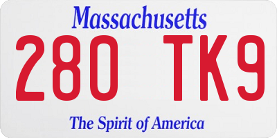MA license plate 280TK9