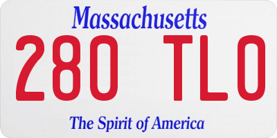 MA license plate 280TL0