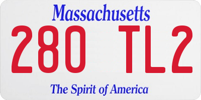 MA license plate 280TL2