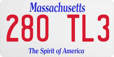MA license plate 280TL3