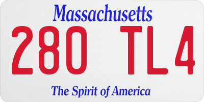 MA license plate 280TL4
