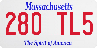 MA license plate 280TL5