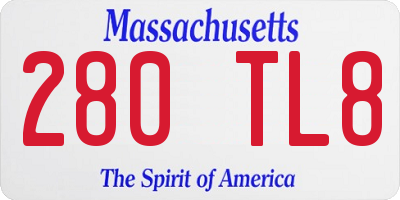 MA license plate 280TL8