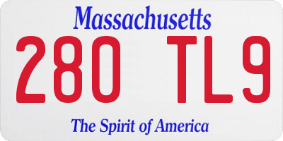 MA license plate 280TL9