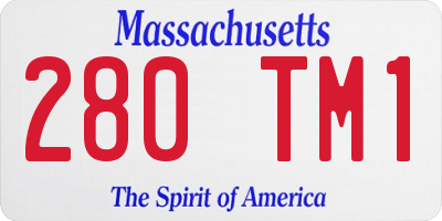 MA license plate 280TM1