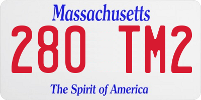 MA license plate 280TM2
