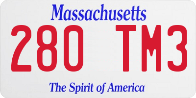 MA license plate 280TM3