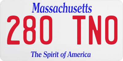 MA license plate 280TN0