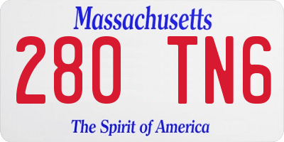 MA license plate 280TN6