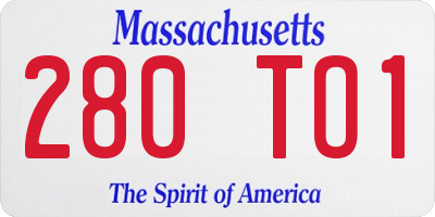 MA license plate 280TO1