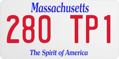 MA license plate 280TP1