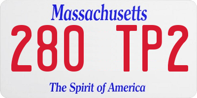 MA license plate 280TP2