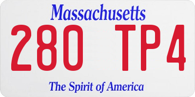 MA license plate 280TP4