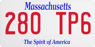 MA license plate 280TP6