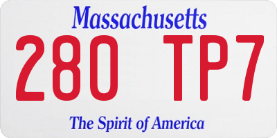MA license plate 280TP7