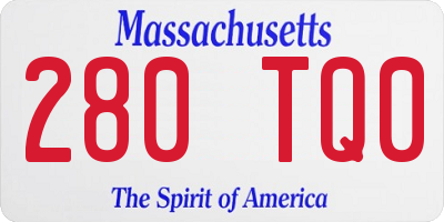 MA license plate 280TQ0