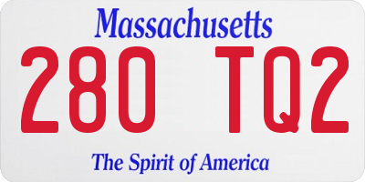 MA license plate 280TQ2
