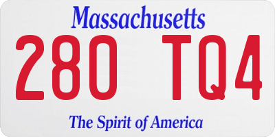 MA license plate 280TQ4
