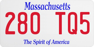 MA license plate 280TQ5