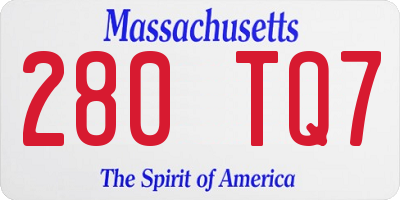 MA license plate 280TQ7