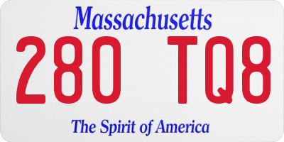 MA license plate 280TQ8