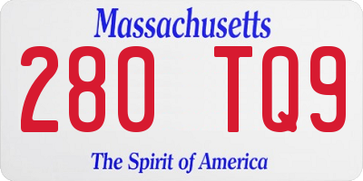MA license plate 280TQ9