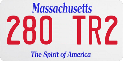 MA license plate 280TR2