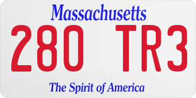 MA license plate 280TR3