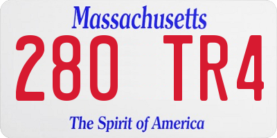 MA license plate 280TR4